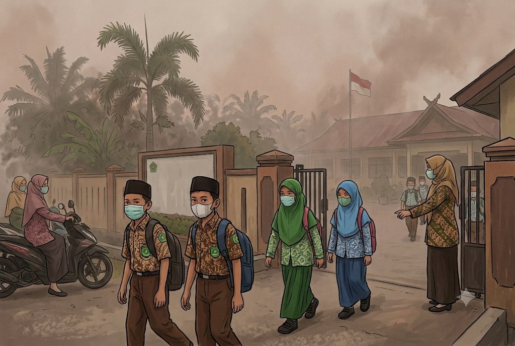 Sekolah se-Sumut PJJ 16–21 Oktober Imbas Kabut Asap Karhutla